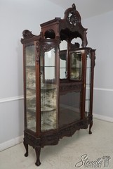 F67609: Antique Victorian Carved Mahogany Curio Display Cabinet