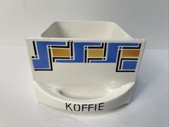 Dutch Delft Koffie Spice Cabinet Labeled Drawer Antique Replacement White/Blue