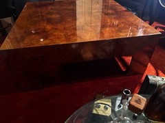 Vintage Mid Century Modern Burled Walnut Cocktail Coffee Table