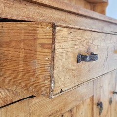 Antique English Pine Kitchen Dresser Welsh Cupboard Hutch Cabinet Victorian