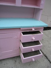 Antique / Vintage Child’s Kitchen Cupboard painted wood Charming