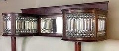 Antique Victorian Jeweled & Beveled Leaded Glass Back Cupboard – 1890s #22467