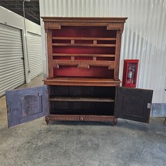 19th C Country French Walnut Cupboard With Iron Hardware