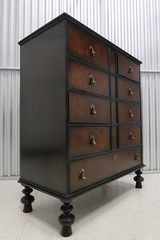 Henredon Acquistions Antique Style Mahogany Two Tone Rame Cabinet