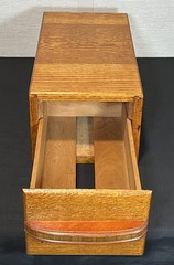 Vintage Wood 15x8x6.5” Recipe Box Card Catalog 1 Drawer Oak Library File Cabinet