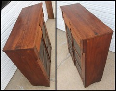Square Nailed Walnut Pie Safe Jelly Cabinet Cupboard Top Drawers Fan Punch Tins!