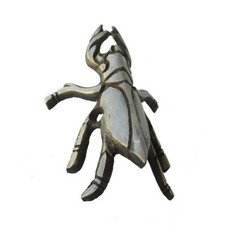 4pcs Vintage Solid Brass Rhino Beetle Corner Protector Decor Shelf Cabinet Har