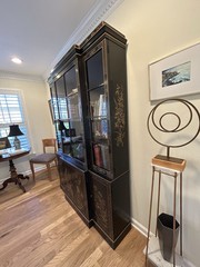 RARE Vintage DREXEL 584 223 Et Cetera Chinoiserie China Cabinet Black Lacquer