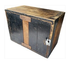 Antique vintage 1930s Wooden Wall Cupboard Factory Industrial Shelf Bathroom