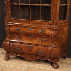 Dutch vitrine display cabinet bookcase furniture wood antique style 20th cent
