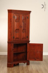 Custom Quality Early American Style Pine Corner Cabinet