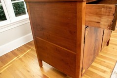 Antique American Two Door Cabinet With Custom Glass Top
