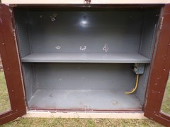 Vintage Mid Century Medical Dental Apothecary Glass & Metal Wall Cabinet