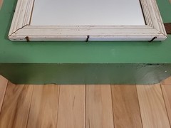 Vtg Shabby Wood Country Wall Medicine Cabinet Mirror Chic Distressed Chippy SEE