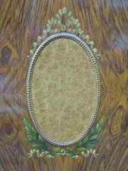Antique Cabinet-On-Stand (Liquor) by High-End Maker Robert Irwin; Hand Painting