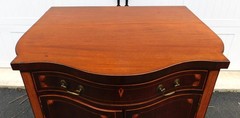 Antique Hepplewhite Style Mahogany Bow Front Short Sideboard Storage Cabinet