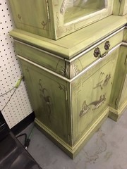 Karges Green and Gold Chinoiserie China Cabinet