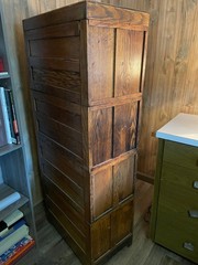 The Shaw-Walker Co. – 4-Drawer Letter Size File Cabinet Wood Antique