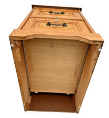 Vintage Tiger Oak File Cabinet Two Drawers one locks Paneled Sides Legal SIze 1A