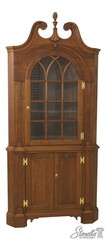 58293: Chippendale Style Bench Made Solid Walnut Corner Cabinet