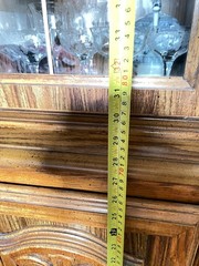 Singer Furniture (?) China Cabinet Hutch Mid Century Carved Wood Doors