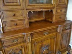 Antique French Renaissance Ornate Carved Oak Botanical Cabinet Cupboard