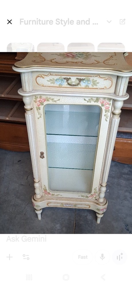 Curio cabinet And two In tables , french manufacturer , beautiful cocoa revival