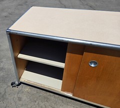 Fleetwood Mid-Century Modern Industrial Rolling Credenza Cabinet Henry P Glass