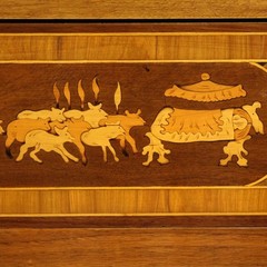 Commode style antique Louis XIV 900 furniture inlaid wood dresser 20th century