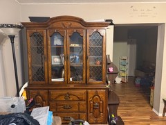 1970s vintage glass display china hutch used but in great condition