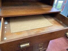 Yawman & Erbe Co Victorian Antique Oak Cabinet — Rare & Beautiful