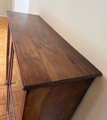 Antique French Walnut Vitrine Display Cabinet