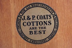 ANTIQUE J&P COATS Five Drawer Country Store Display Spool Cabinet, SOLID! NICE!!