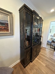 RARE Vintage DREXEL 584 223 Et Cetera Chinoiserie China Cabinet Black Lacquer