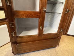 Antique Oak & Ash 3-Door Porcelain lined Ice Box
