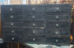 1930’s Custom Made Electronics Store Multi Drawer Wood Cabinet GS00718