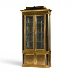 Mastercraft Neoclassical Brass and Glass Vitrine Cabinet