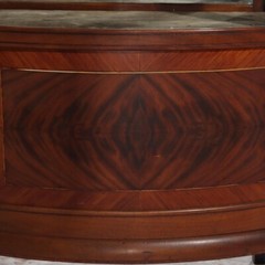 Antique French Mahogany Banded Display Vitrine With Inlay & Ormolu C1890