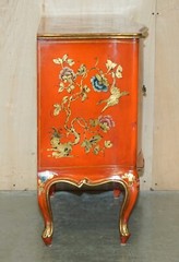 STUNNING 1920’S VINTAGE CHINESE CHINOISERIE GEISHA GIRLS LACQUER SIDE CABINET