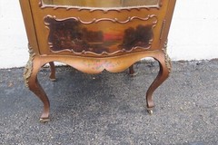French Late 1800s Painted Vitrine Display Curio Cabinet Cupboard 5607