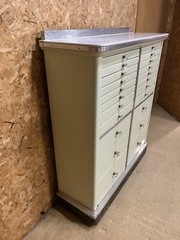 Antique Dental Cabinet Industrial Medical Apothecary Dresser 22 Drawer