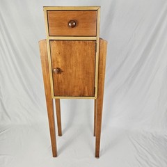 Vintage Ethan Allen Cabinet “Storkie” Storage Bar Wine Maple Wood Art Deco Style