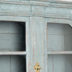 Early 19th Century Swedish Blue Painted Pine Display Cabinet