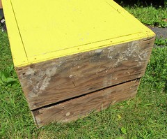 Vintage Antique Wooden Yellow Painted Cabinet Pantry – Old Kitchen Collectible