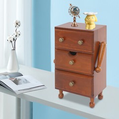 Vintage Storage Cabinet, 3-tier Storage Cabinet, Storage Box With Drawers Brown