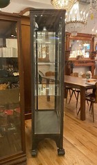 Antique 1920s Beveled Glass Double Door Iron Medical Cabinet
