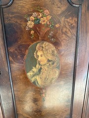Antique H. Herrmann Cabinet – Carved Walnut, Portrait Panels, Early 1900s