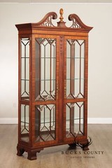 Henkel Harris Georgian Style Pair of Mahogany Display Case Cabinets