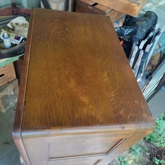 Antique Oak 4-Drawer Filing Cabinet Library Bureau for a Corner