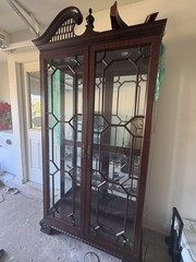 Henkel Harris Georgian Style Mahogany Display Case Cabinet